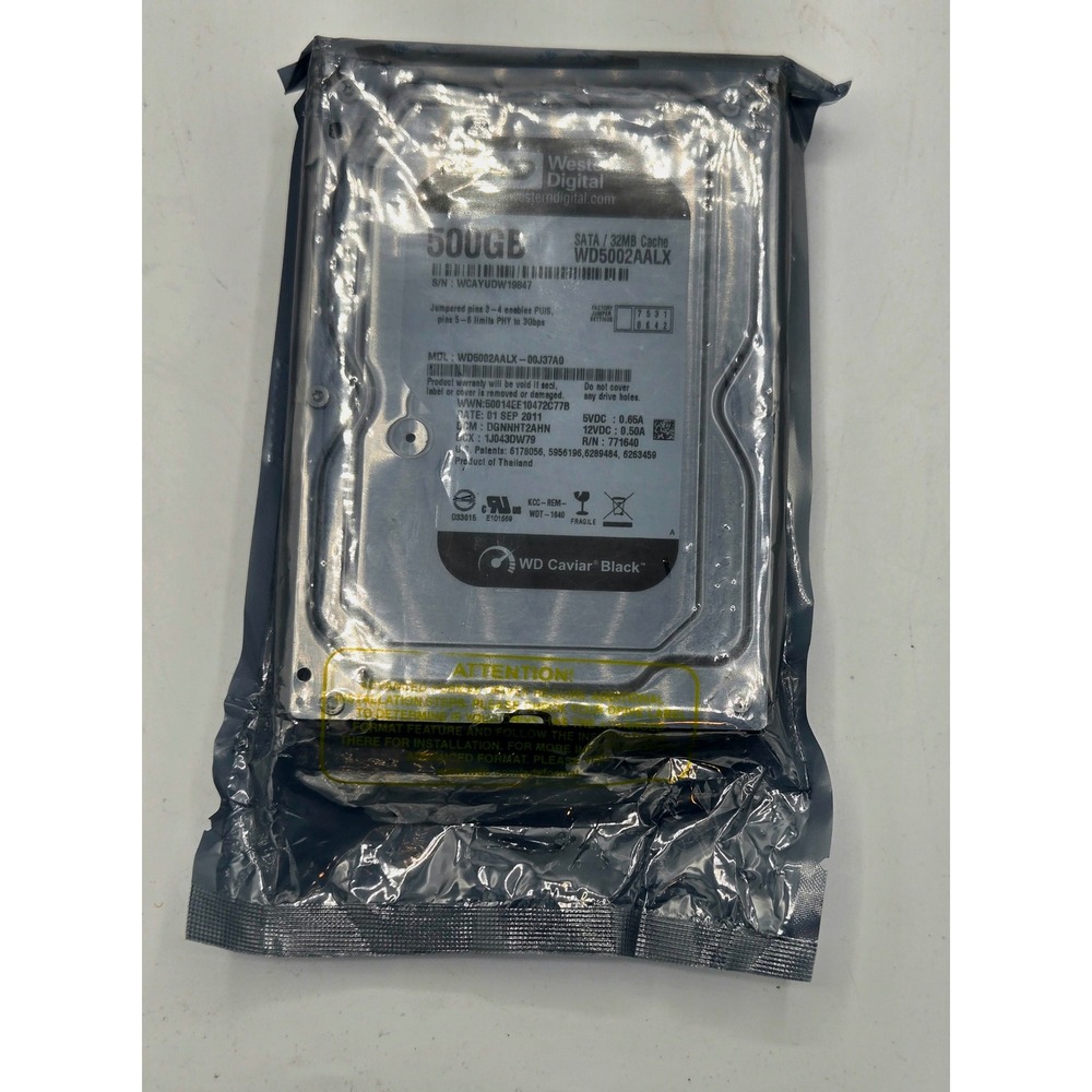 Western Digital 500GB SATA Internal Hard Drive WD5002ALX Caviar Black‎